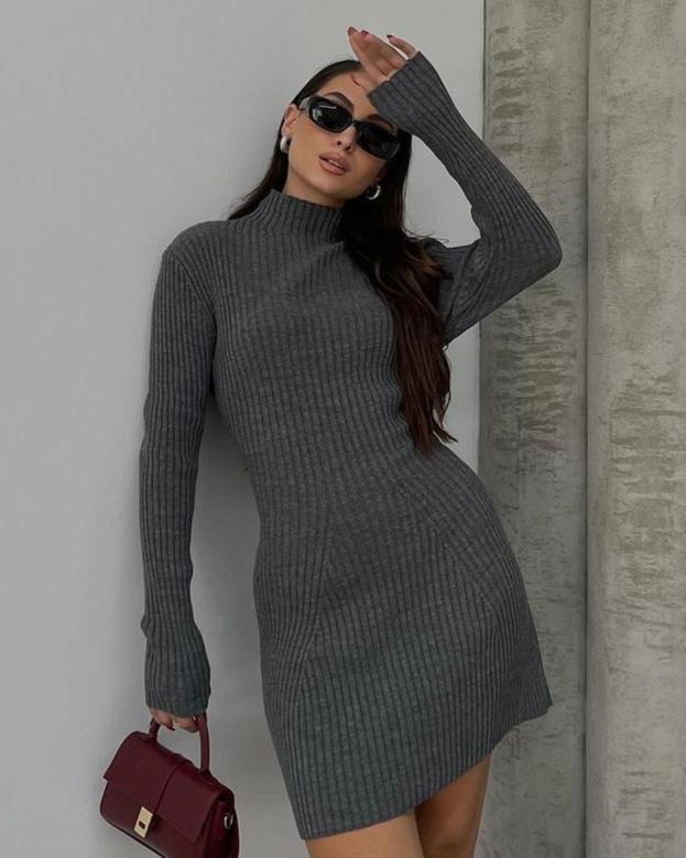 Textured Knit A-Line Dress