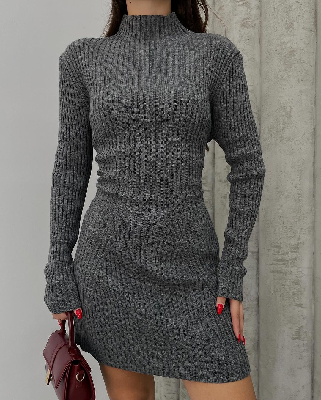 Textured Knit A-Line Dress