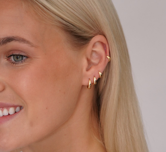 Gold Tapered Hoop Earrings