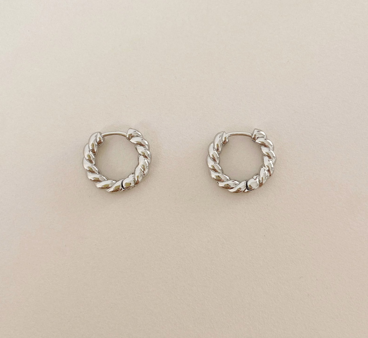 Sterling SilverTwist Hoop Earrings