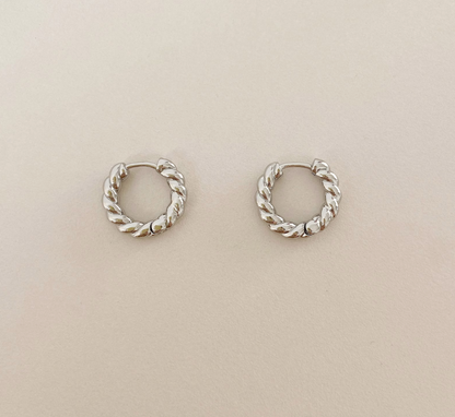 Sterling SilverTwist Hoop Earrings