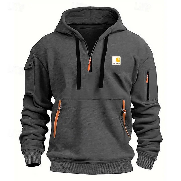 Men's Zipper And Multi Pocket Casual Sport Sweatshirt