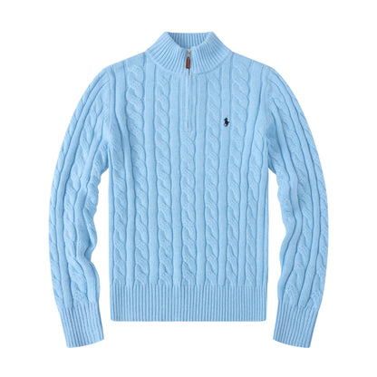 Classic Cable Knit Half Zip Jumper