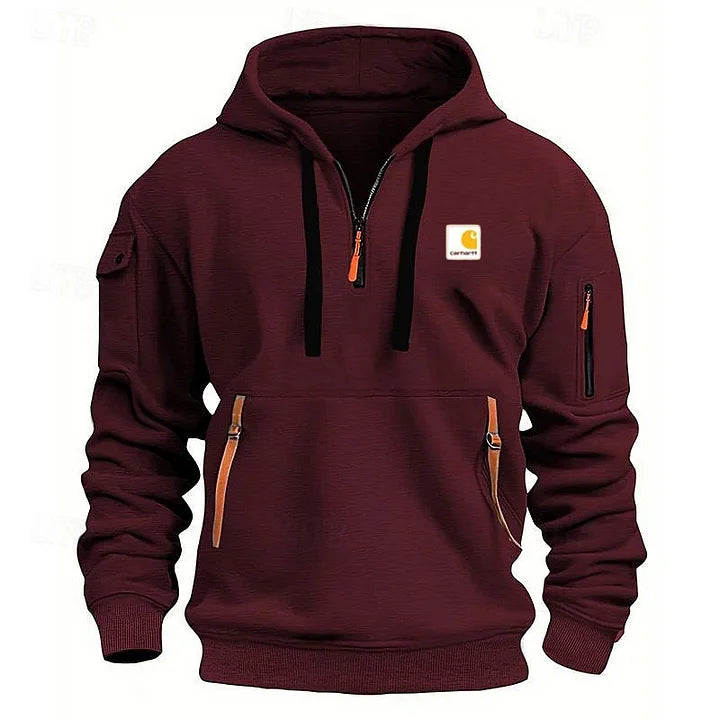 Men's Zipper And Multi Pocket Casual Sport Sweatshirt