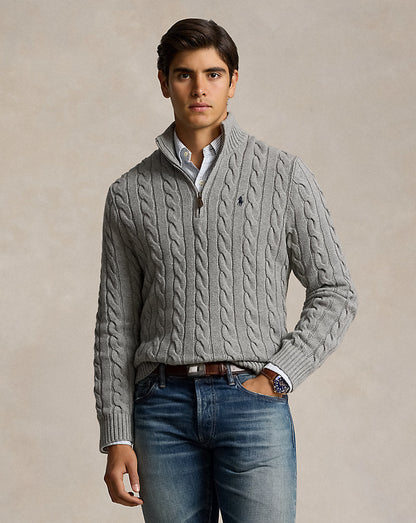 Classic Cable Knit Half Zip Jumper